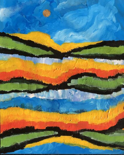 Carnival Hills Acrylic Painting