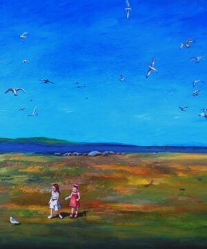 Lake Superior Bird Chase Acrylic Painting