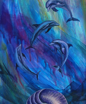 Dolphin Art Original Acrylic Painting