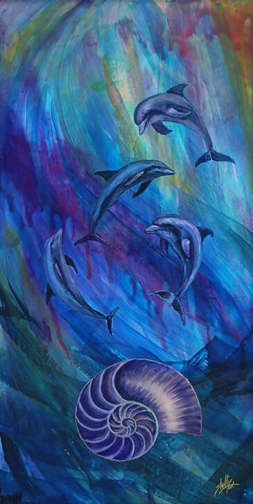 Dolphin Art Original Acrylic Painting