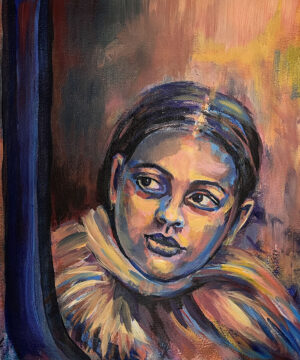 Hope Never Dies Acrylic portrait of girl