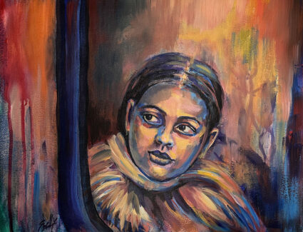 Hope Never Dies Acrylic portrait of girl